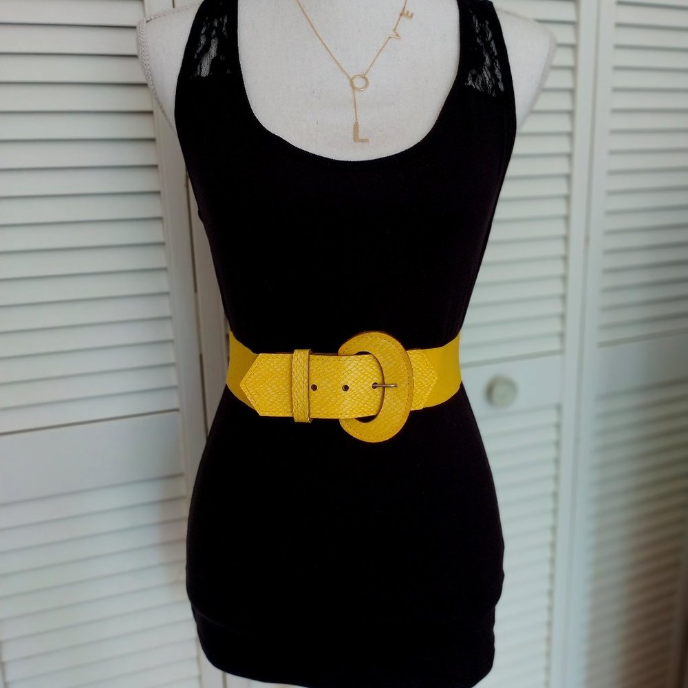 Vintage 80's Belt, Yellow, Small